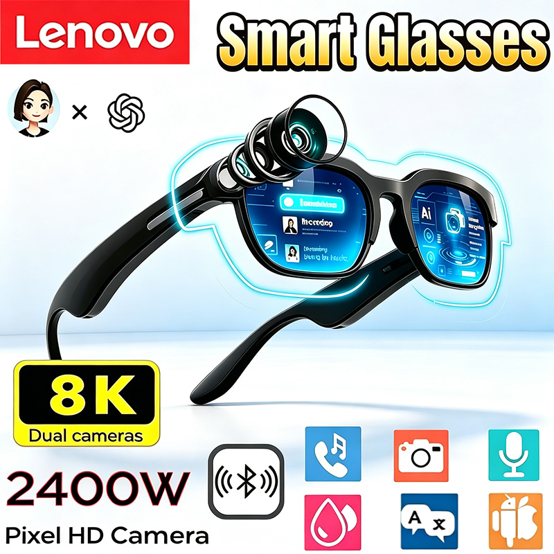 Smart Glasses Lens - نظارات لينوفو الذكية، كاميرا 2400 واط،