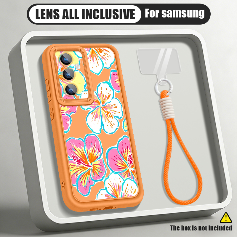 غطاء هاتف بنمط الزهور مع حبل ت - مراجعة Samsung Galaxy A55 وسعره